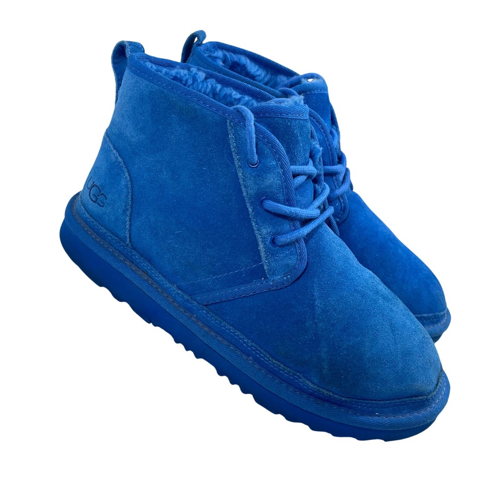 UGG Big Kids Neumel Blue Suede Lace Up Ankle Chukka Boots Size 6 - 1017320K